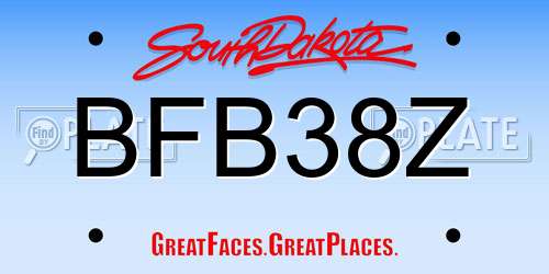 BFB38Z South Dakota License Plate