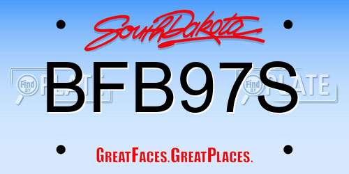 BFB97S South Dakota License Plate