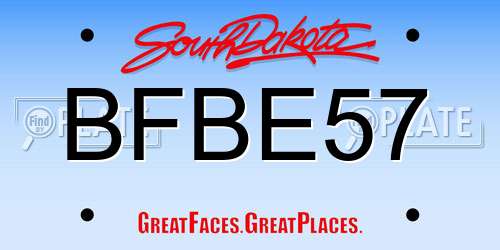 BFBE57 South Dakota License Plate