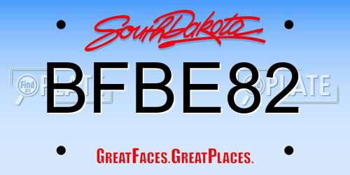 BFBE82 South Dakota License Plate