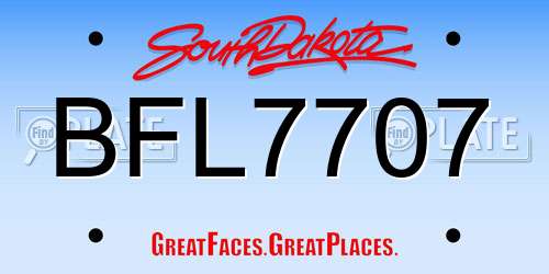 BFL7707 South Dakota License Plate