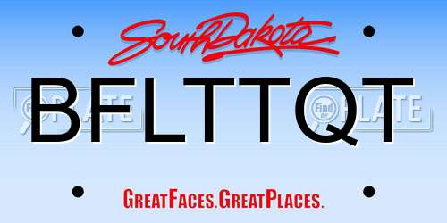 BFLTTQT South Dakota License Plate