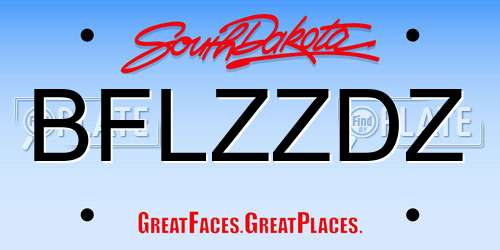 BFLZZDZ South Dakota License Plate