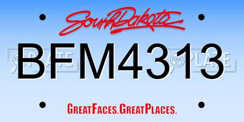 BFM4313 South Dakota License Plate