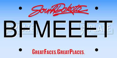 BFMEEET South Dakota License Plate