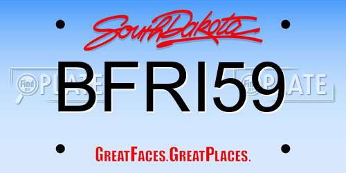 BFRI59 South Dakota License Plate