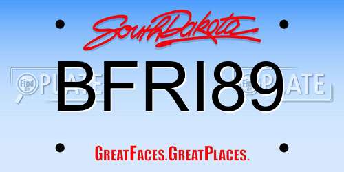 BFRI89 South Dakota License Plate