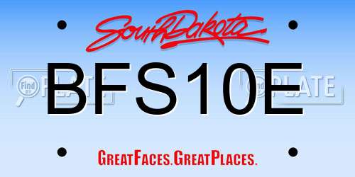 BFS10E South Dakota License Plate