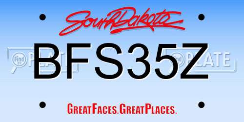 BFS35Z South Dakota License Plate
