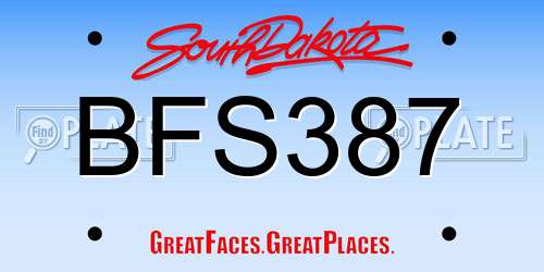 BFS387 South Dakota License Plate