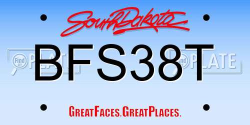BFS38T South Dakota License Plate