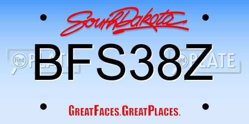 BFS38Z South Dakota License Plate