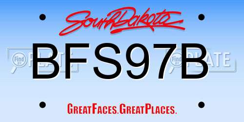 BFS97B South Dakota License Plate