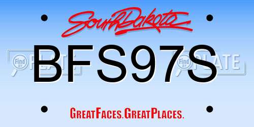 BFS97S South Dakota License Plate