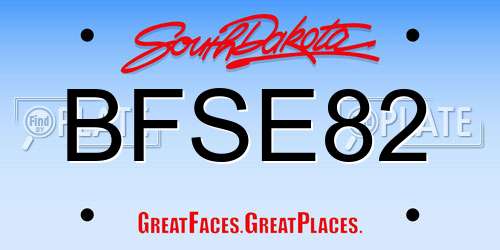 BFSE82 South Dakota License Plate