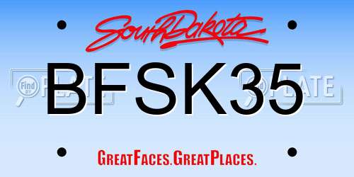 BFSK35 South Dakota License Plate