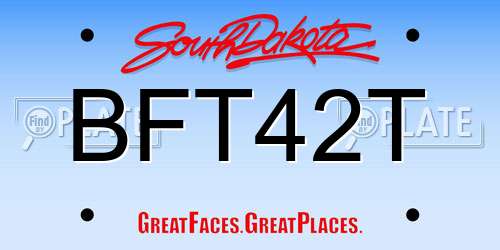 BFT42T South Dakota License Plate