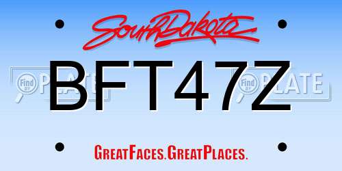 BFT47Z South Dakota License Plate