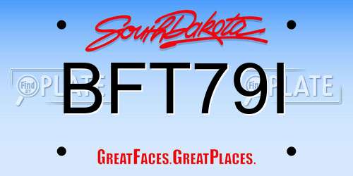 BFT79I South Dakota License Plate
