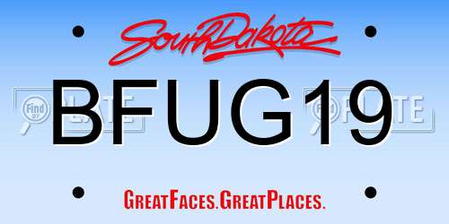 BFUG19 South Dakota License Plate