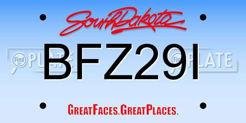 BFZ29I South Dakota License Plate