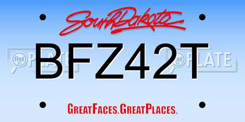 BFZ42T South Dakota License Plate