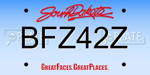 BFZ42Z South Dakota License Plate