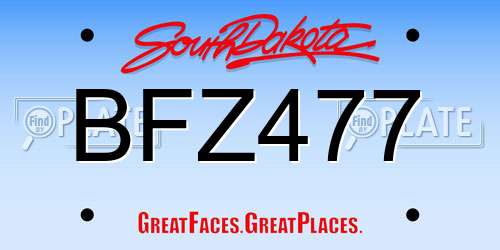 BFZ477 South Dakota License Plate