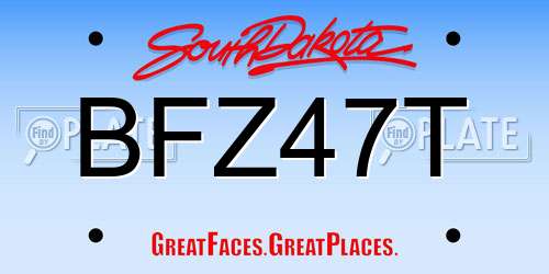 BFZ47T South Dakota License Plate