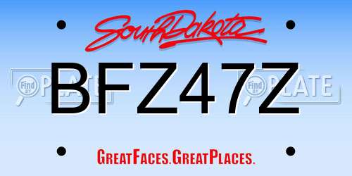BFZ47Z South Dakota License Plate