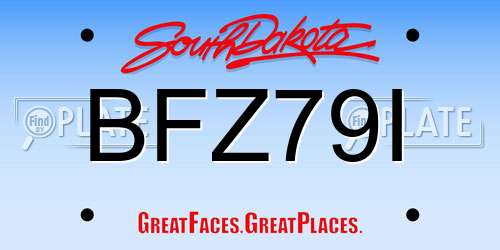 BFZ79I South Dakota License Plate