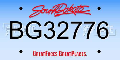 BG32776 South Dakota License Plate