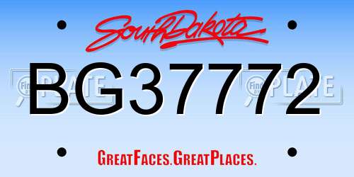 BG37772 South Dakota License Plate