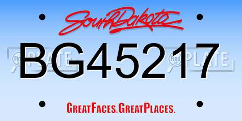 BG45217 South Dakota License Plate