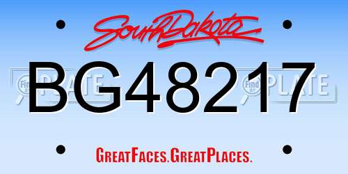 BG48217 South Dakota License Plate