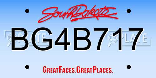 BG4B717 South Dakota License Plate