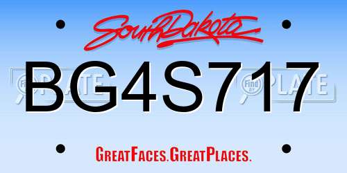 BG4S717 South Dakota License Plate