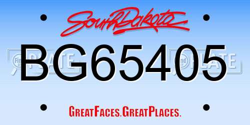BG65405 South Dakota License Plate