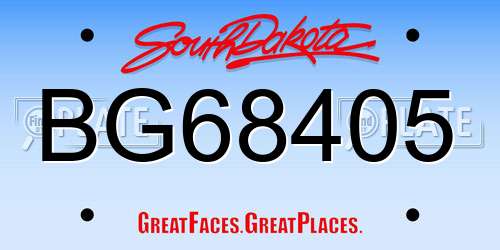 BG68405 South Dakota License Plate