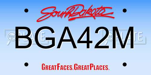 BGA42M South Dakota License Plate
