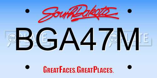 BGA47M South Dakota License Plate
