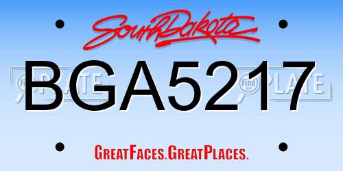 BGA5217 South Dakota License Plate