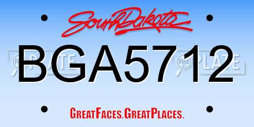 BGA5712 South Dakota License Plate