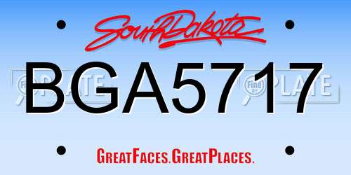 BGA5717 South Dakota License Plate