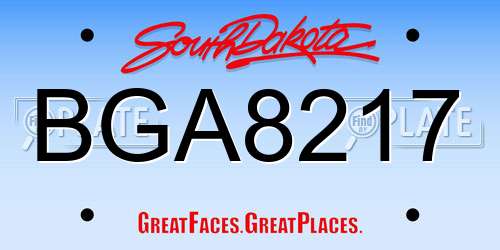 BGA8217 South Dakota License Plate
