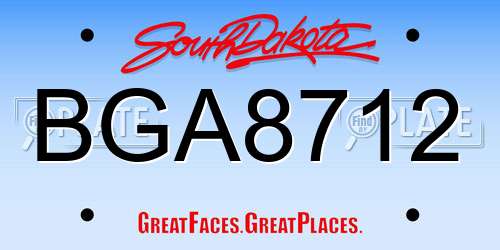 BGA8712 South Dakota License Plate