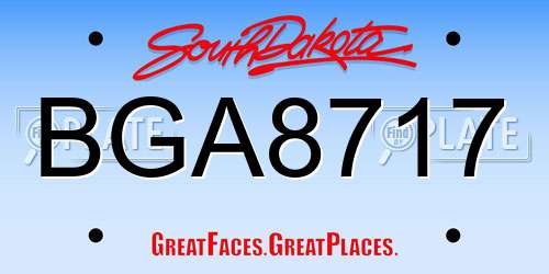 BGA8717 South Dakota License Plate