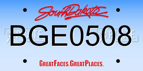 BGE0508 South Dakota License Plate