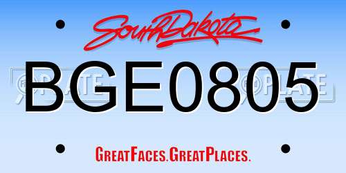BGE0805 South Dakota License Plate