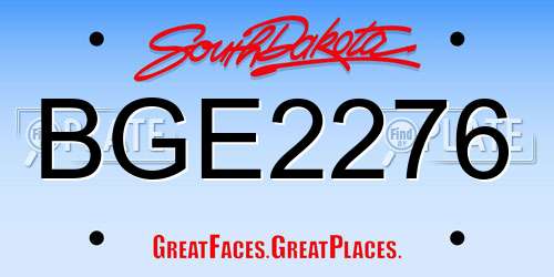 BGE2276 South Dakota License Plate